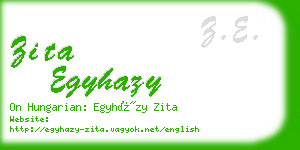 zita egyhazy business card